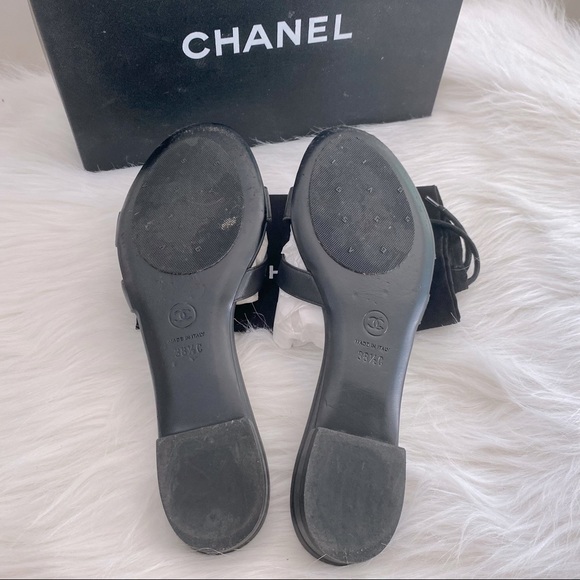 Chanel Camellia Lambskin Sandal Flip Flop Shoes - Picture 5 of 6